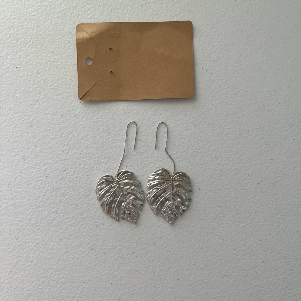 Earrings leave stainless steel